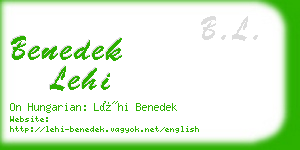 benedek lehi business card